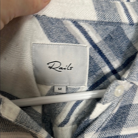 Rails Blue and White Plaid Button-Up Shirt M - Picture 3 of 5